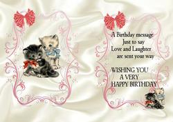 Sweet Little Kittens with Red Bow Verse A5