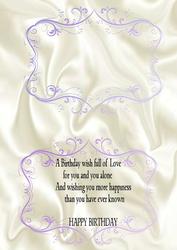 Pretty Birthday Verse in Purple Flourish A5 Portrait