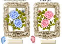Pretty Roses in a Frill Frame, Toppers