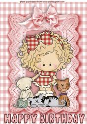 Little Country Girl with Her Pets A4