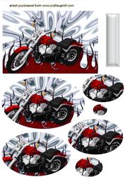 Red Motorbike with Silver Effect, Pyramids