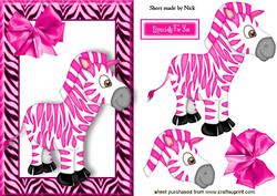 Cute Pink Zebra in a Frame
