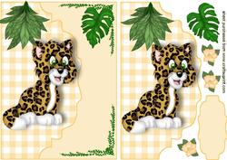 Cute Little Leopard on Scalloped Envelope