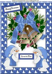 Across the Miles, Snowman Frame with Bells A4