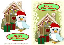 Cute Little Bluebirds Celebrating Christmas