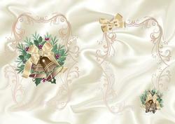 Gold Christmas Bells on Satin, A5 Insert