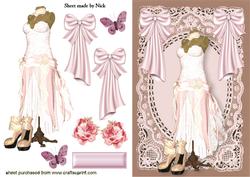 Pink Antique Dress on Vintage Lace