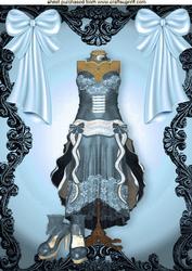 Pretty Blue Antique Dress in Ornate Frame A4