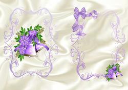 Christmas Purple Bells & Bows on Satin, A5 Insert