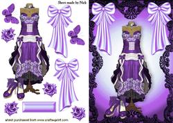 Purple Antique Dress in Ornate Frame