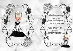 Little Lady in Gown with Diamonds A5 Insert with Verse