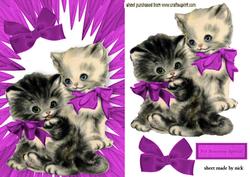 Cute Little Kitties in Pink Bows
