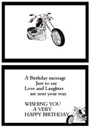 Pink Chopper Bike, A5 Insert with Verse Portrait