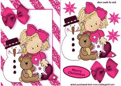 Little Girl with Her Friends at Christmas