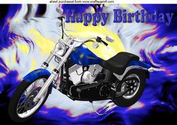 Blue Motor Bike on Abstract A4