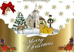 Christmas Scene of a Church A4