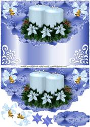 White Christmas Candles with Holly