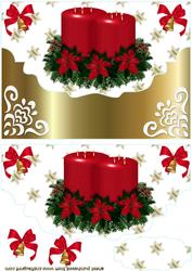 Christmas Red Candles with Holly