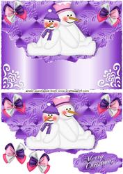 A Couple of Lazy Snowmen, on a Scalloped Envelope
