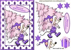 Little Christmas Mouse in Purple