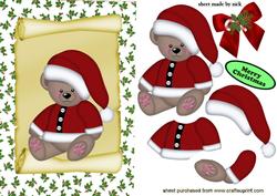 Cute Christmas Teddy, with Big Bow