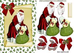 Santa with Toys on a Scroll