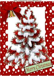 Christmas Tree, in Red Snow Frame A4
