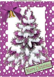 Christmas Tree in Pink Snow Frame A4