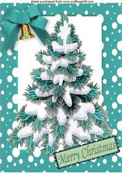 Christmas Tree in Turquiose Snow Frame A4