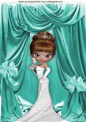 Lady in Gown with Turquiose Drapes A4