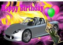 Very Nice! Silver Sports Car, with Champagne A4
