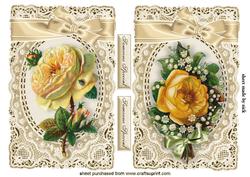 Peach Roses, on Vintage Lace Toppers