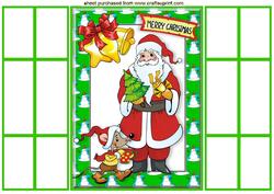 Cup of Tea Santa in Green French Doors