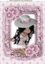 Little Lady in Bonnet in Frill Frame A4