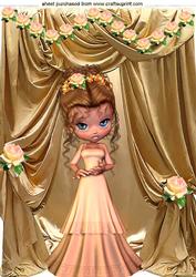 Pretty in Peach Roses, with Gold Drapes A4