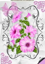 Pink Petunias with Bow A4