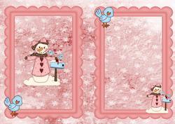 Cute Snow Girl with Birds A5 Insert