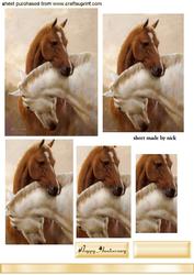 Beautiful Pair of Horses Entwined Pyramids