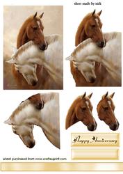 Beautiful Pair of Horses Entwined Together