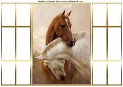 Beautiful Pair of Horses Entwined Together, French Doors
