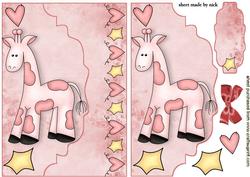 Little Pink Giraffe on Scalloped Envelope