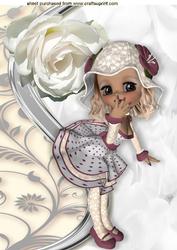 Shhhhhh! I Know a Secret, Pretty Girl with White Rose A4