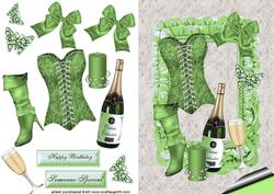 I Love to Party with Champagne in Green