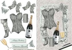 I Love to Party with Champagne in Silver