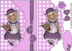 Sweet Little Girl in Pink on Scalloped Envelope