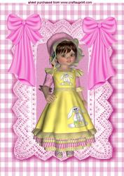 Little Lady All Dressed Up with Pink Bows A4
