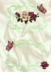 Roses on Flourish & Satin A5 Insert