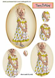 Little Strawberry Girl in Yellow, Oval Pyramids