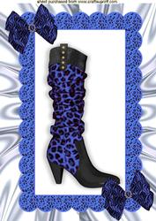 Ladies Leopard Print Boot with Blue Bows A4