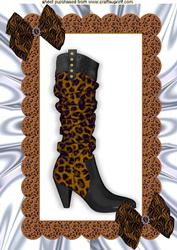 Ladies Leopard Print Boots with Brown Bows A4